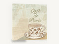 Paris Café Teacup, café de paris eiffel tower teacup, kitchen canvas wall art print ready to hang