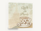 Paris Café Teacup, café de paris eiffel tower teacup, kitchen canvas wall art print ready to hang
