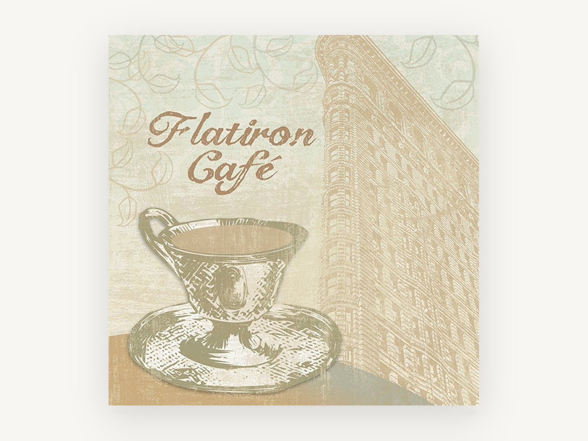 Flatiron Coffee Corner, kitchen canvas wall art print, front view