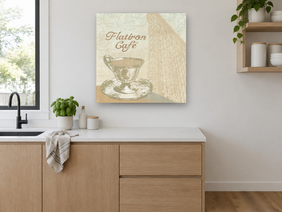 Flatiron Coffee Corner kitchen canvas print on the wall of a kitchen