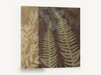 Fern Fronds on Burlap, fern leaves botanical silhouette, floral canvas wall art print ready to hang