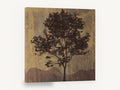 Lone Tree on Burlap, tree silhouette burlap texture landscape, floral canvas wall art print ready to hang