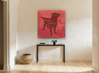 True Friend Dog Silhouette animal canvas print on the wall of a hallway