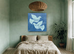 Two Doves Love Quote animal canvas print on the wall of a bedroom