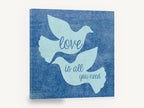 Two Doves Love Quote, blue doves love typography, animal canvas wall art print ready to hang