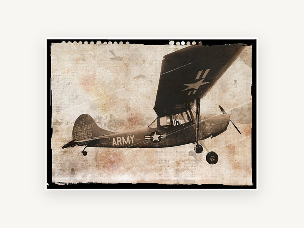 Army Spotter Overhead, vintage canvas wall art print, front view