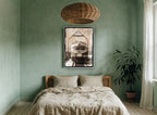 Erie Diesel Head-On vintage canvas print on the wall of a bedroom