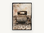 Rear of the Old Coupe, vintage canvas wall art print, front view