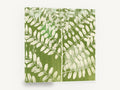 Cream Leaves on Green, cream leaf silhouette green botanical, floral canvas wall art print ready to hang