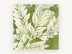 Sage Leaf Silhouettes, floral canvas wall art print, front view