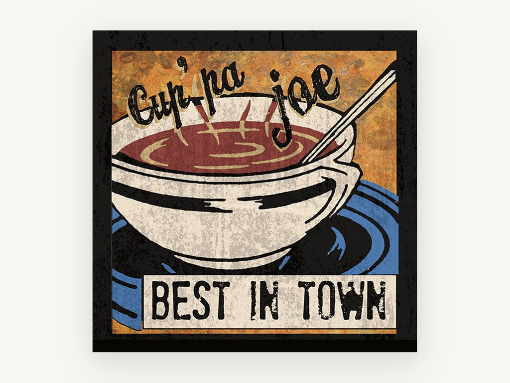Cup'pa Joe Coffee, vintage canvas wall art print, front view
