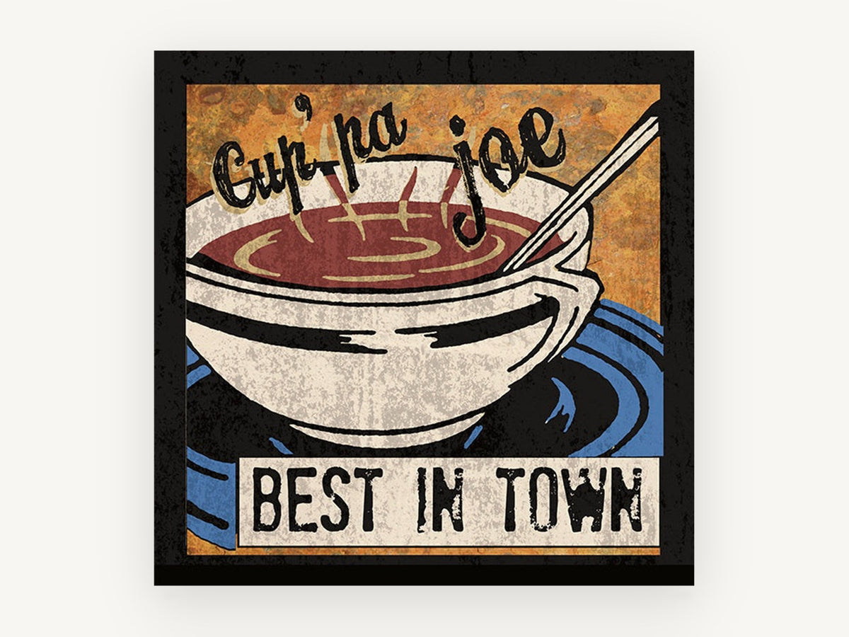 Cup'pa Joe Coffee, vintage canvas wall art print, front view