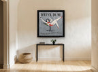 Drink To Me Martini vintage canvas print on the wall of a hallway