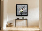Drinks with a Kick vintage canvas print on the wall of a hallway