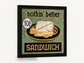 Nothin' Better Sandwich, vintage diner sandwich sign, stretched canvas wall art print ready to hang