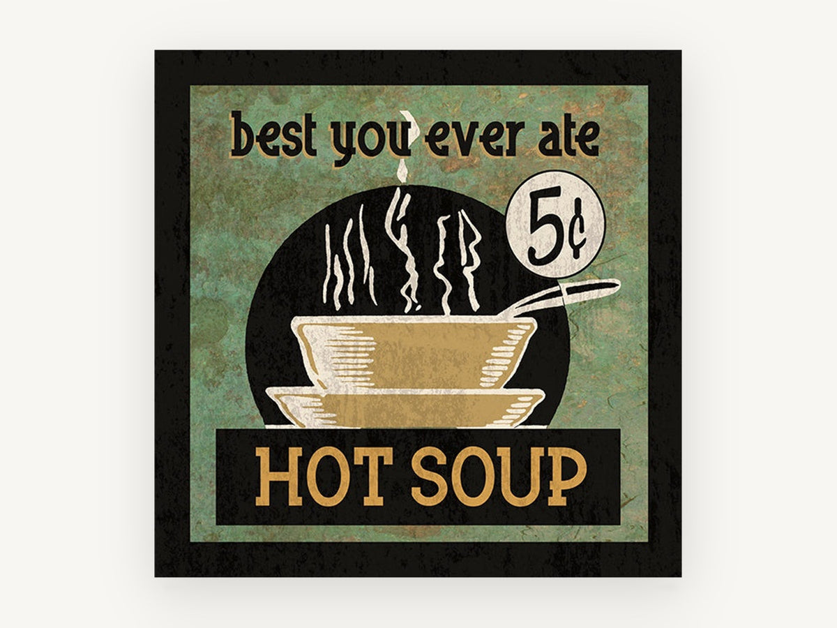 Best Hot Soup, vintage canvas wall art print, front view