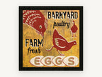 Farm Fresh Eggs, vintage canvas wall art print, front view