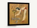 Bottoms Up Cocktail, retro martini bar pin-up sign, stretched canvas wall art print ready to hang