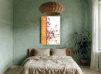 Autumn Branch Panel floral canvas print on the wall of a bedroom