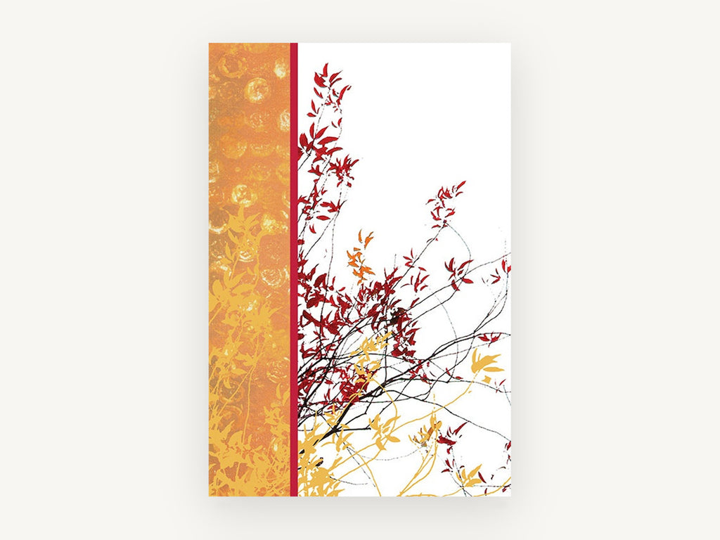 Autumn Branch Panel, floral canvas wall art print, front view