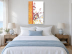 Autumn Branch Panel floral canvas print on the wall of a coastal bedroom