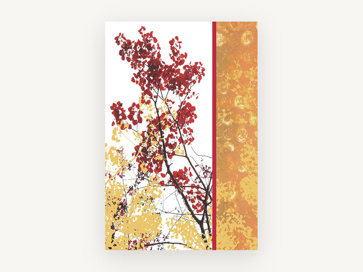 Crimson Branch Panel, floral canvas wall art print, front view