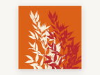 Cream and Crimson Sprigs, floral canvas wall art print, front view