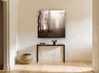 Sepia Fog Lane landscape canvas print on the wall of a hallway