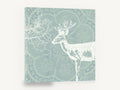 Lace Woodland Stag, white stag lace pattern illustration, floral canvas wall art print ready to hang