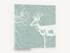 Lace Woodland Stag, white stag lace pattern illustration, floral canvas wall art print ready to hang