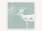 Lace Woodland Stag, floral canvas wall art print, front view