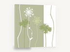 Sage Lace Silhouettes, queen anne's lace green silhouette botanical, floral canvas wall art print ready to hang