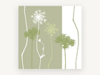 Sage Lace Silhouettes, floral canvas wall art print, front view