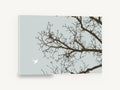 Bird Among Bare Branches, bare branches white bird illustration, landscape canvas wall art print ready to hang