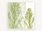 Three Green Stems, floral canvas wall art print, front view