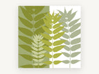 Olive Split Leaf Silhouettes, floral canvas wall art print, front view