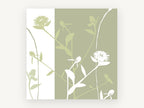 Sage Thistle Silhouettes, floral canvas wall art print, front view