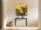 Ochre Branch Silhouettes landscape canvas print on the wall of a hallway