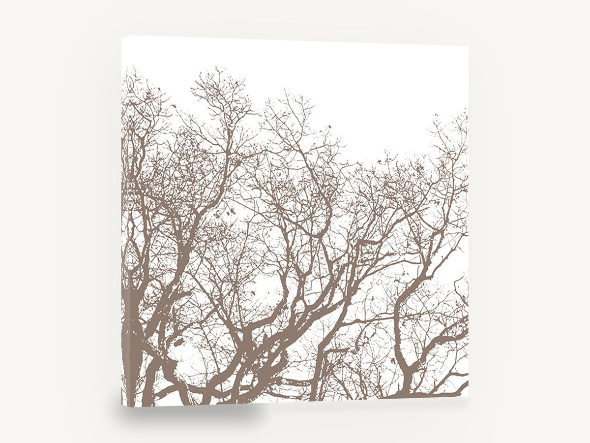 Bare Branch Canopy, bare tree branches silhouette, landscape canvas wall art print ready to hang