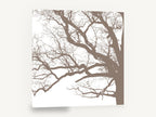 Taupe Oak Branch Tracery, bare tree branch silhouette, landscape canvas wall art print ready to hang