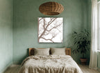 Winter Branch Silhouette landscape canvas print on the wall of a bedroom