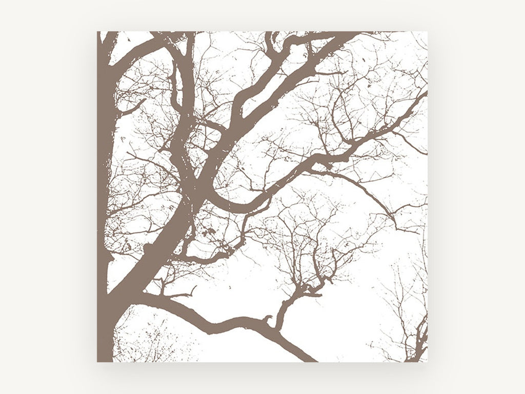 Winter Branch Silhouette, bare tree branches silhouette, landscape canvas wall art print, front view