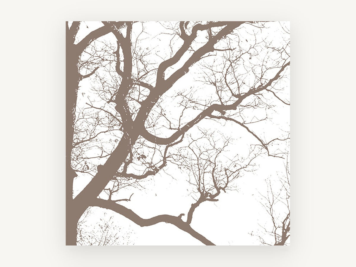 Winter Branch Silhouette, bare tree branches silhouette, landscape canvas wall art print, front view