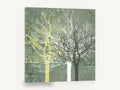 Three Bare Trees, bare tree silhouettes digital artwork, landscape canvas wall art print ready to hang