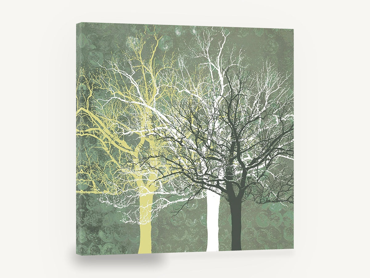 Three Bare Trees, bare tree silhouettes digital artwork, landscape canvas wall art print ready to hang