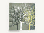 Three Tone Trees, bare tree silhouettes digital art, landscape canvas wall art print ready to hang