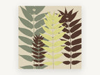 Three Leaf Fronds, floral canvas wall art print, front view