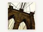 Brooklyn Bridge Sepia Tower, brooklyn bridge tower sepia photograph, city canvas wall art print, front view