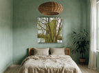 Willow Veil Bridge city canvas print on the wall of a bedroom