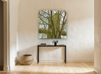 Willow Veil Bridge city canvas print on the wall of a hallway